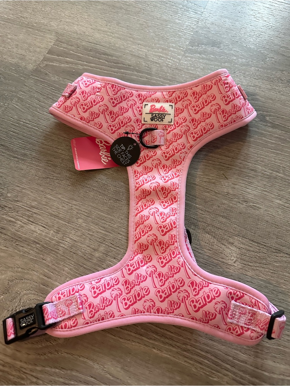 Barbie x Sassy Woof Pink Dog Harness size XL